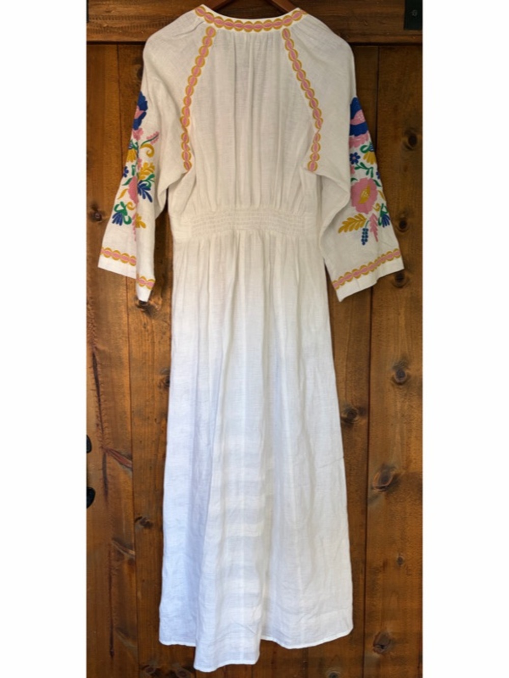 Boden Una Linen Embroidered Caftan Maxi Dress. Size: 8 - Picture 15 of 16